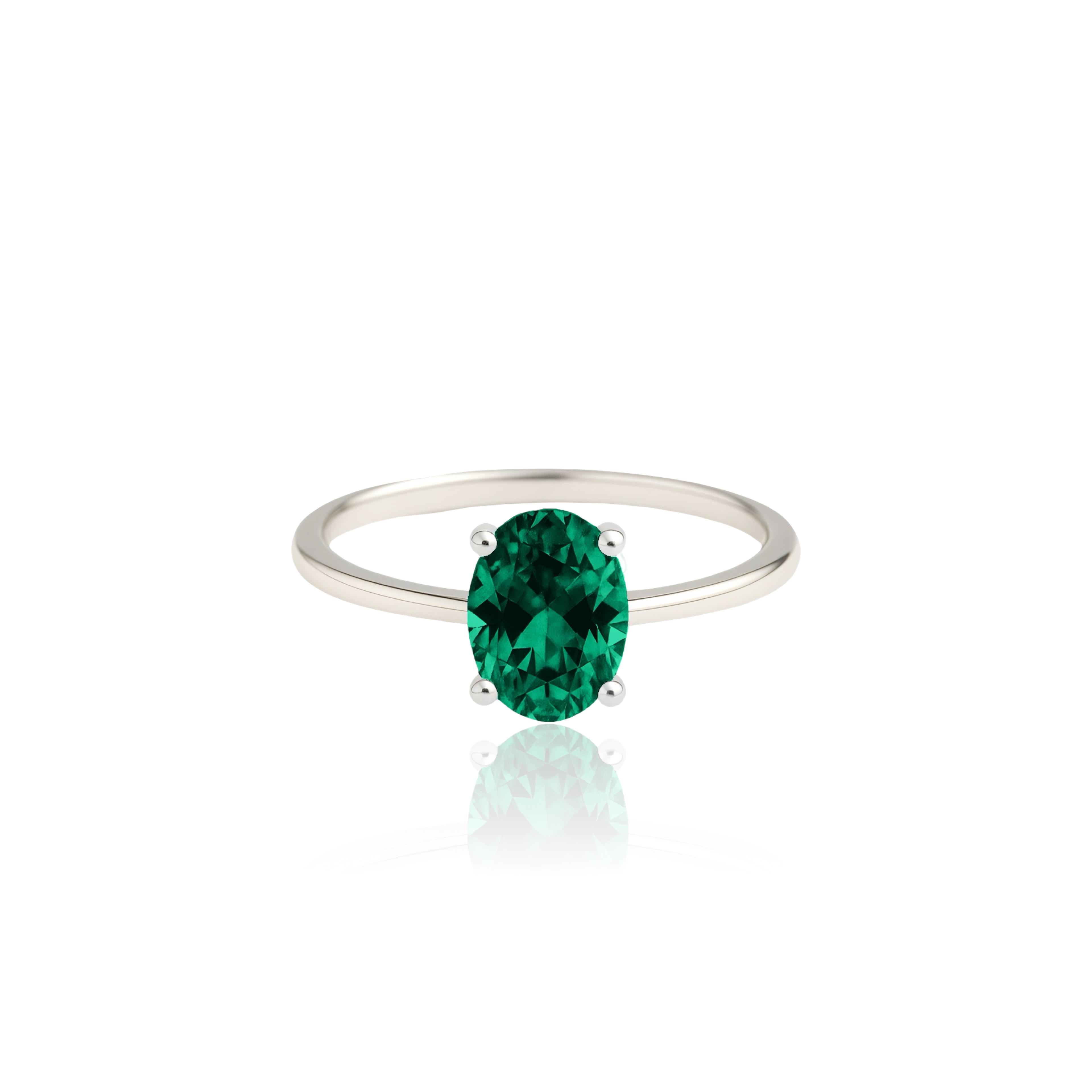 Velara Solitaire Ring – Zambian Green Emerald