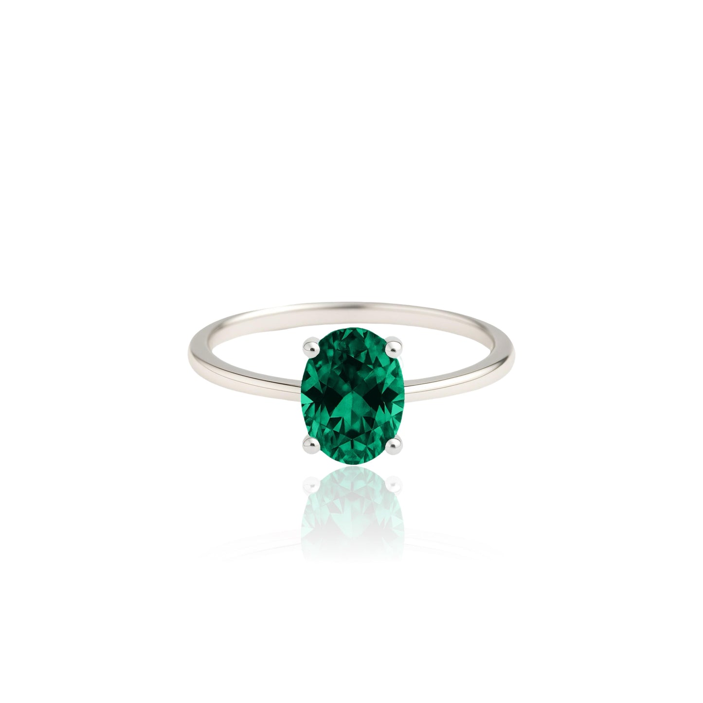 Velara Solitaire Ring – Zambian Green Emerald