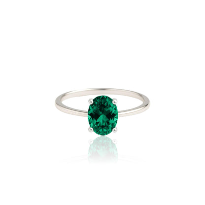 Velara Solitaire Ring – Zambian Green Emerald