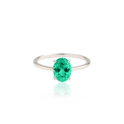 Velara Solitaire Ring – Colombian Green Emerald