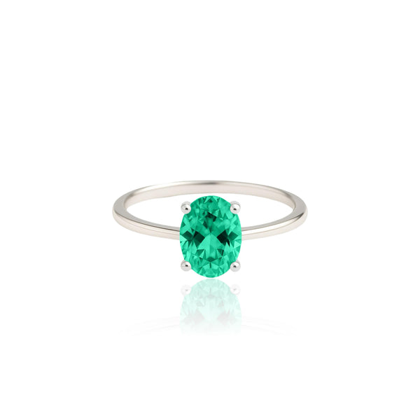 Velara Solitaire Ring – Colombian Green Emerald