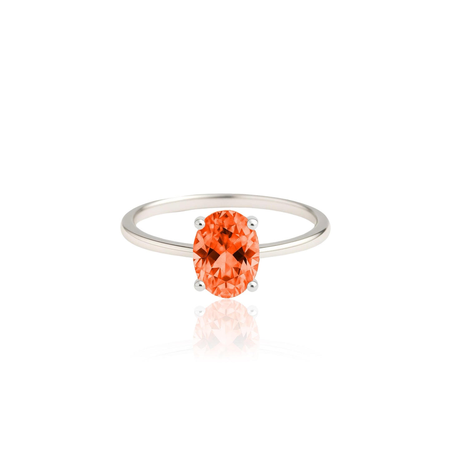 Velara Solitaire Ring – Orange Padparadscha Sapphire