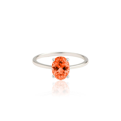 Velara Solitaire Ring – Orange Padparadscha Sapphire
