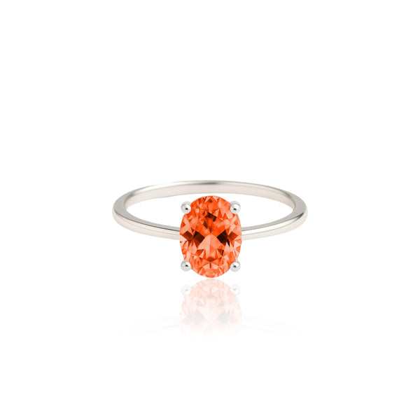Velara Solitaire Ring – Orange Padparadscha Sapphire