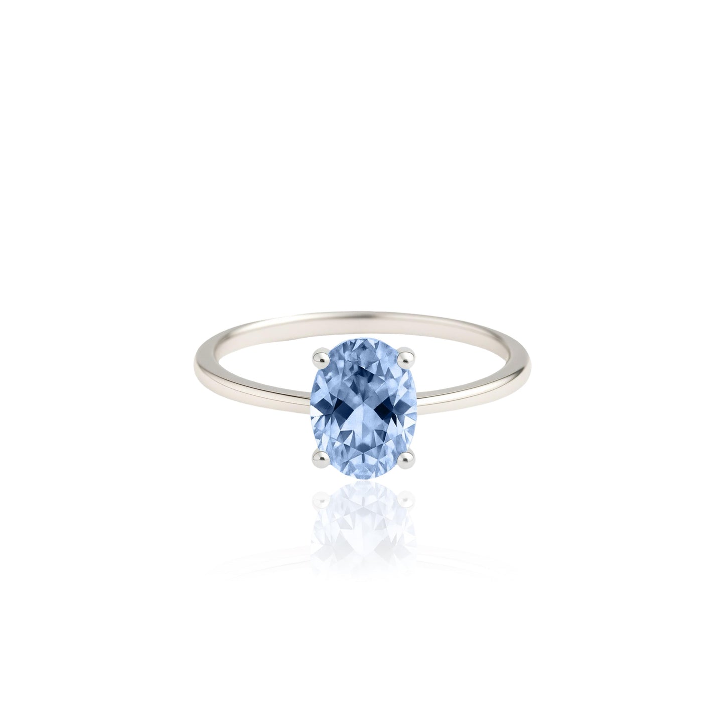 Velara Solitaire Ring – Light Blue Aquamarine