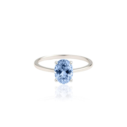 Velara Solitaire Ring – Light Blue Aquamarine