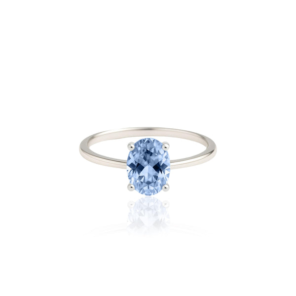 Velara Solitaire Ring – Light Blue Aquamarine