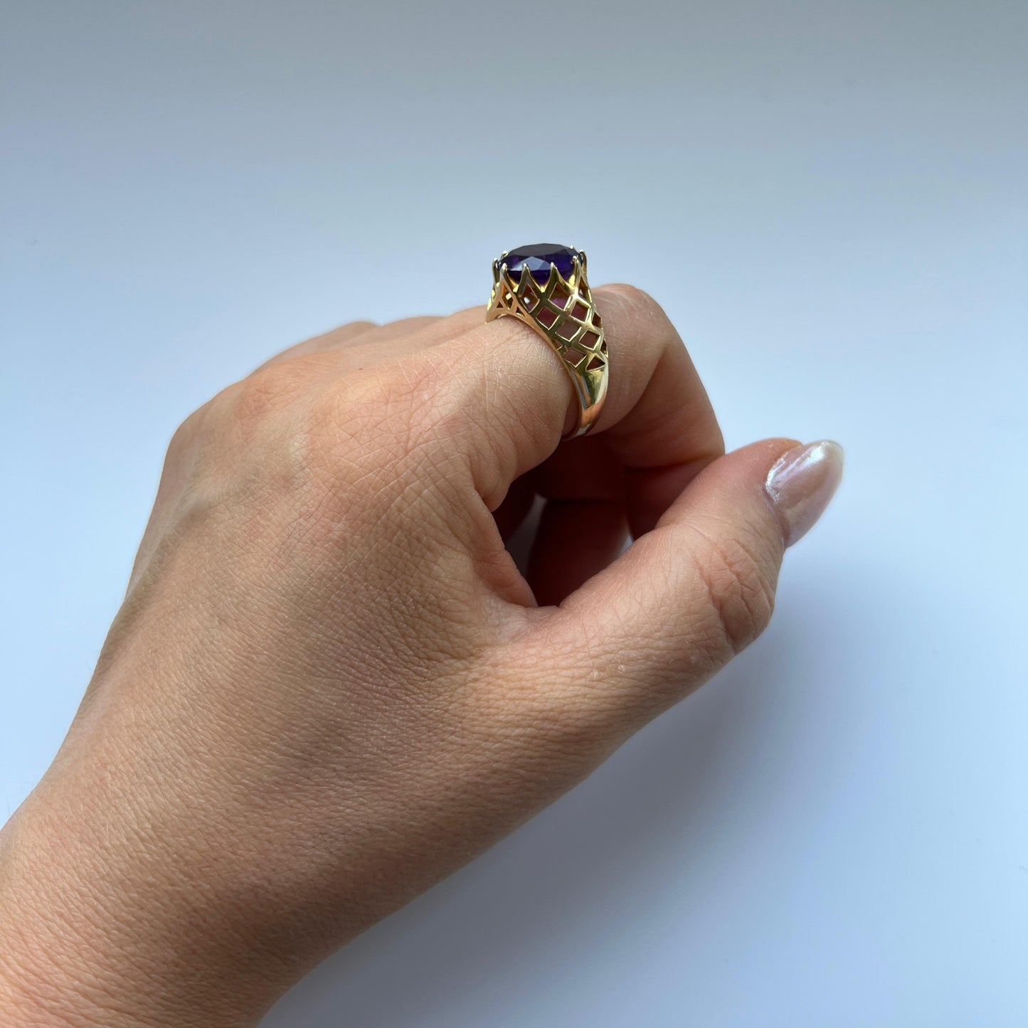 Juno Trellis Ring – Light Blue Aquamarine