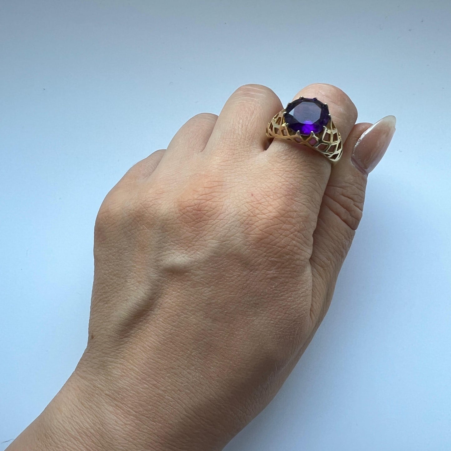 Juno Trellis Ring – Light Blue Aquamarine