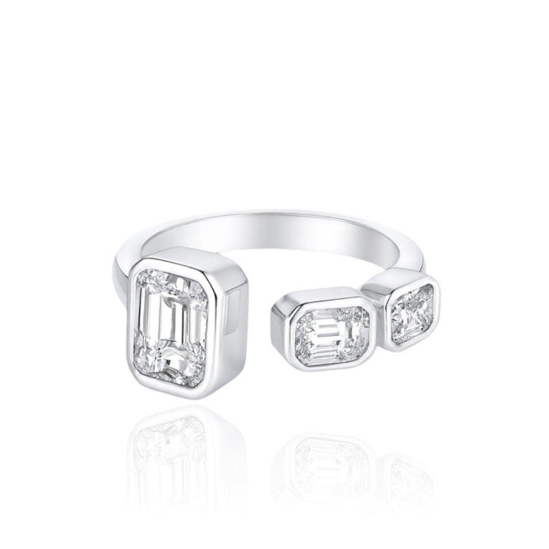 Nexus Frame Open Ring – White Diamond