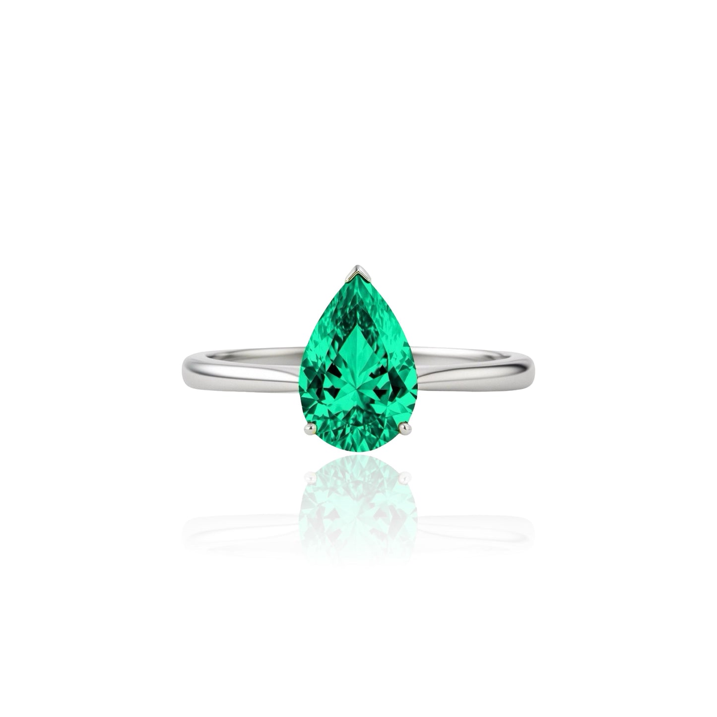Nova Solitaire Ring – Colombian Green Emerald