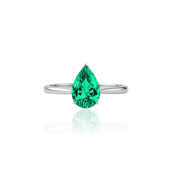 Nova Solitaire Ring – Colombian Green Emerald