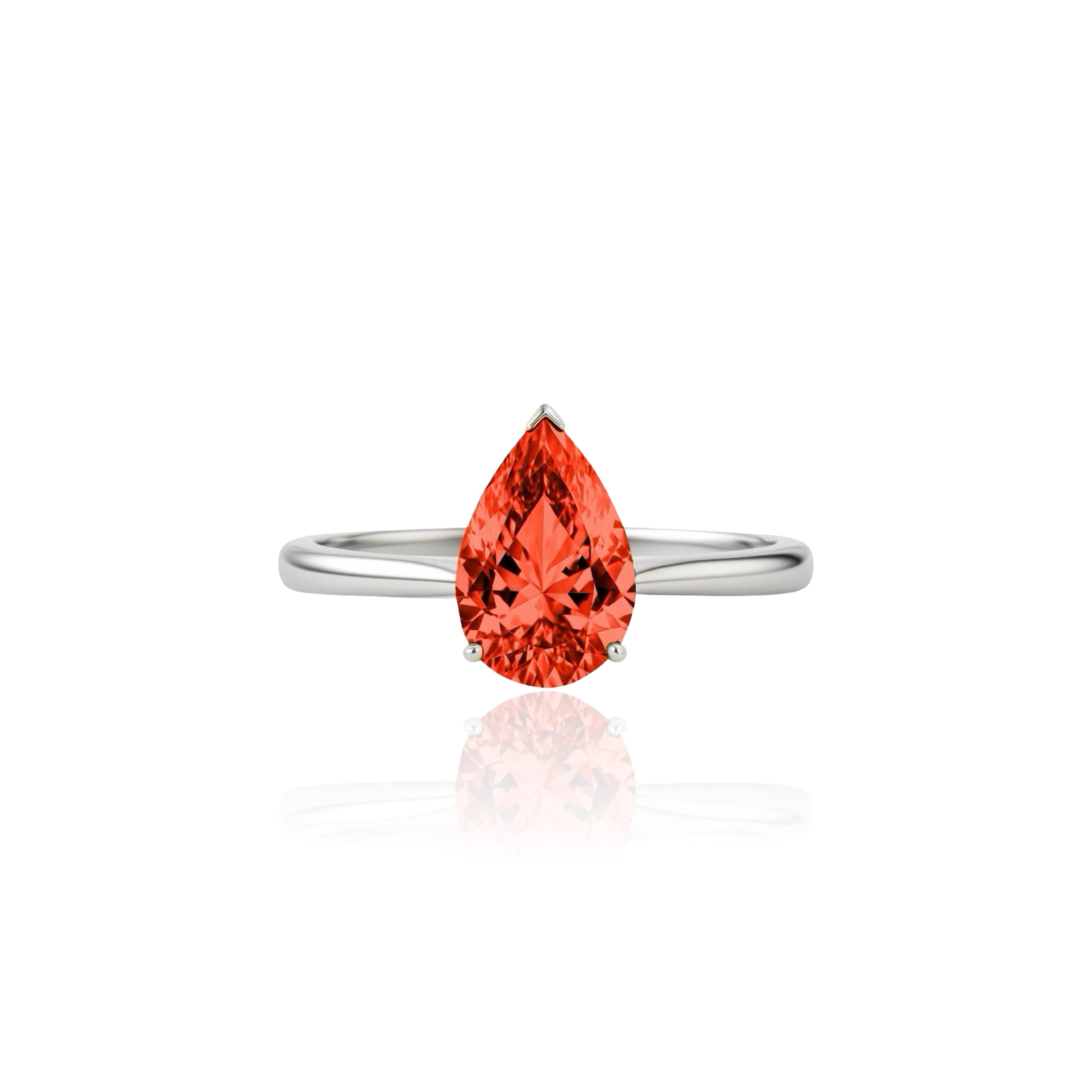 Nova Solitaire Ring – Orange Padparadscha Sapphire