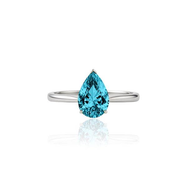 Nova Solitaire Ring – Teal Blue Spinel