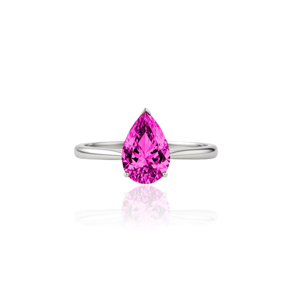 Nova Solitaire Ring – Vivid Pink Sapphire