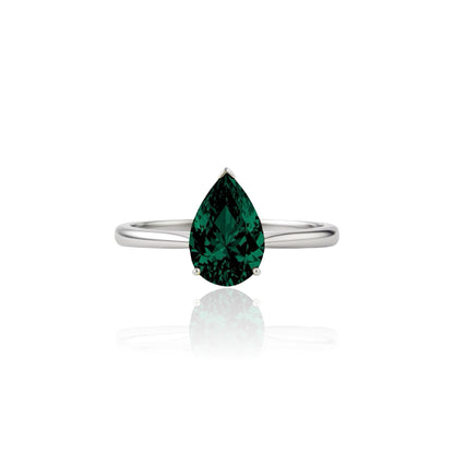 Nova Solitaire Ring – Zambian Green Emerald