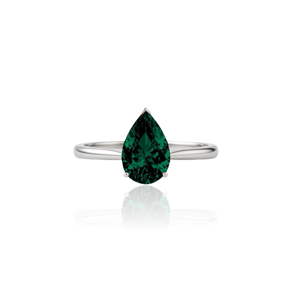 Nova Solitaire Ring – Zambian Green Emerald
