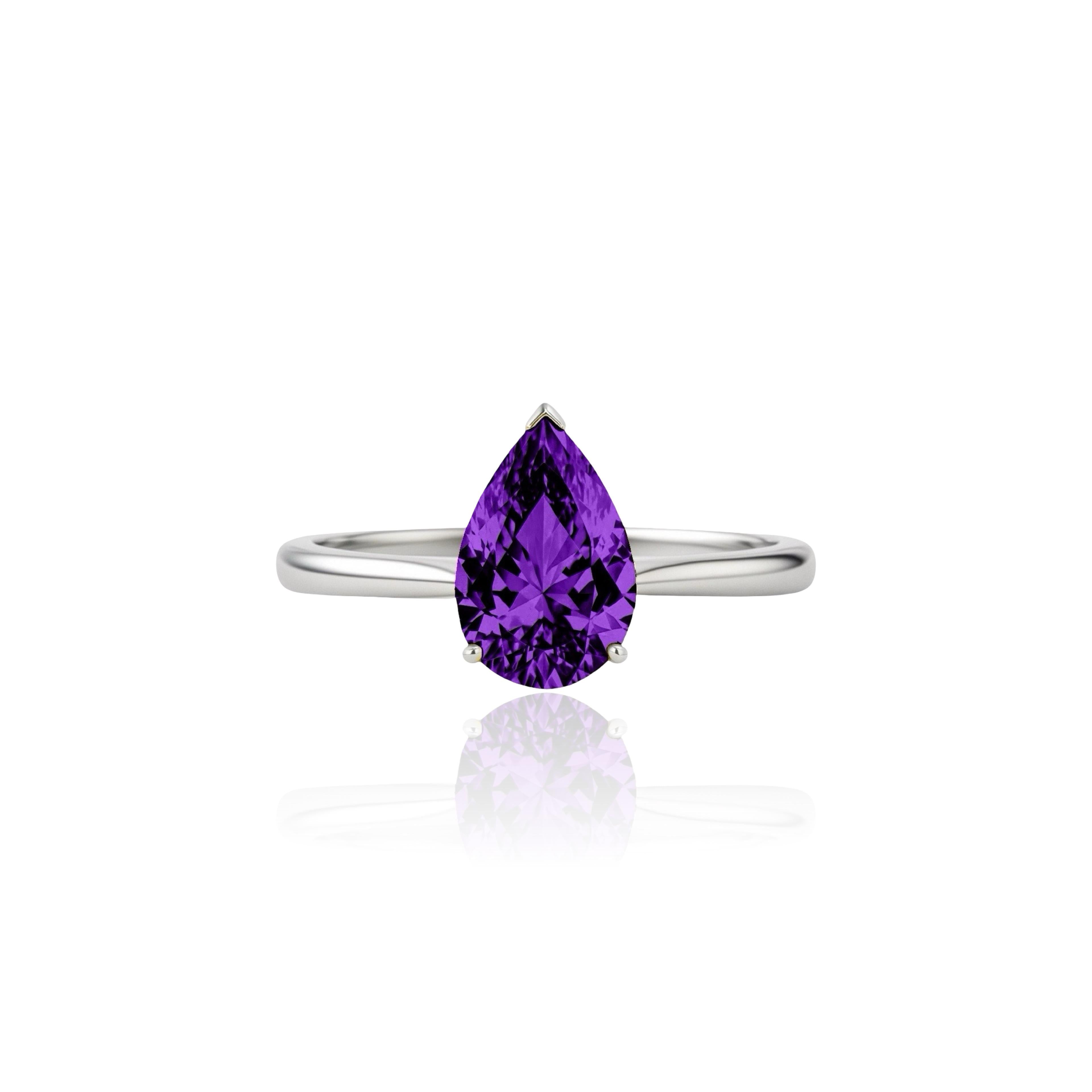 Nova Solitaire Ring – Purple Sapphire