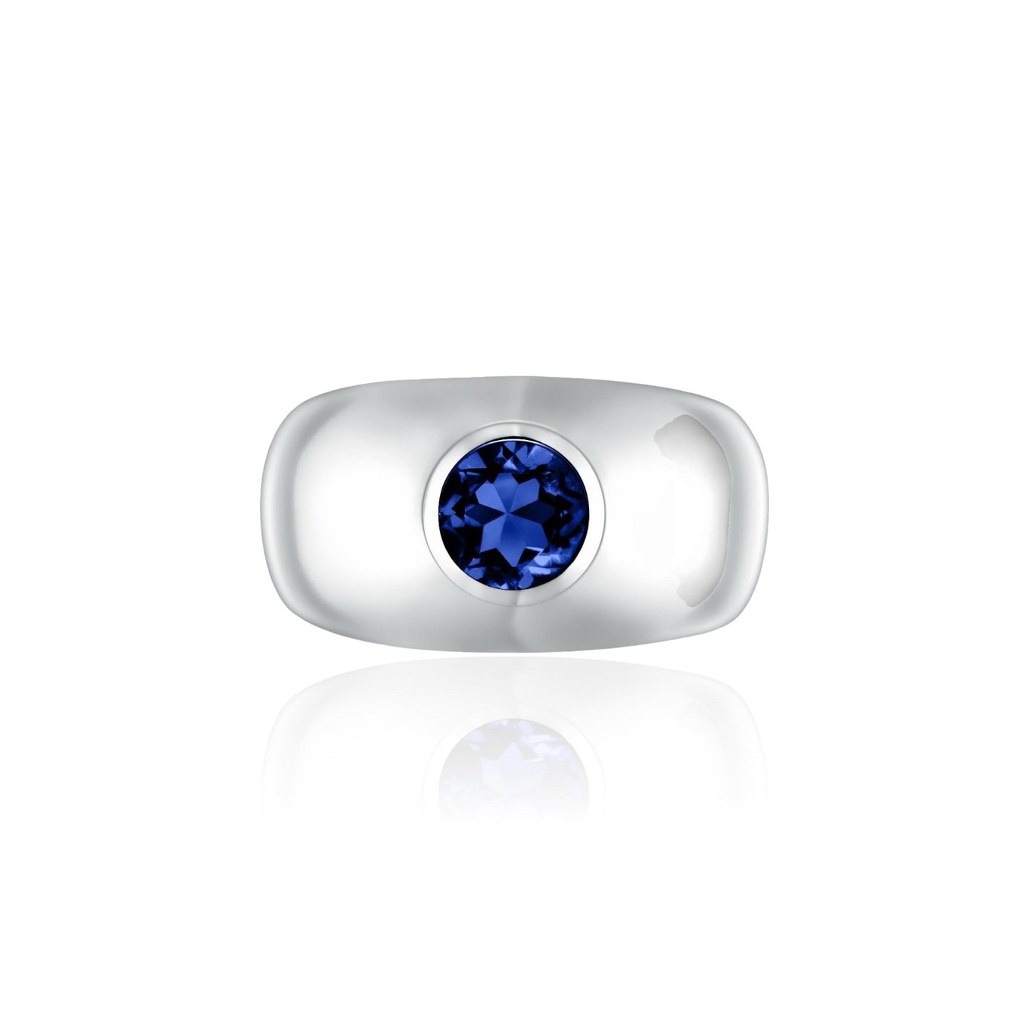 Forma Signet Ring – Blue Sapphire
