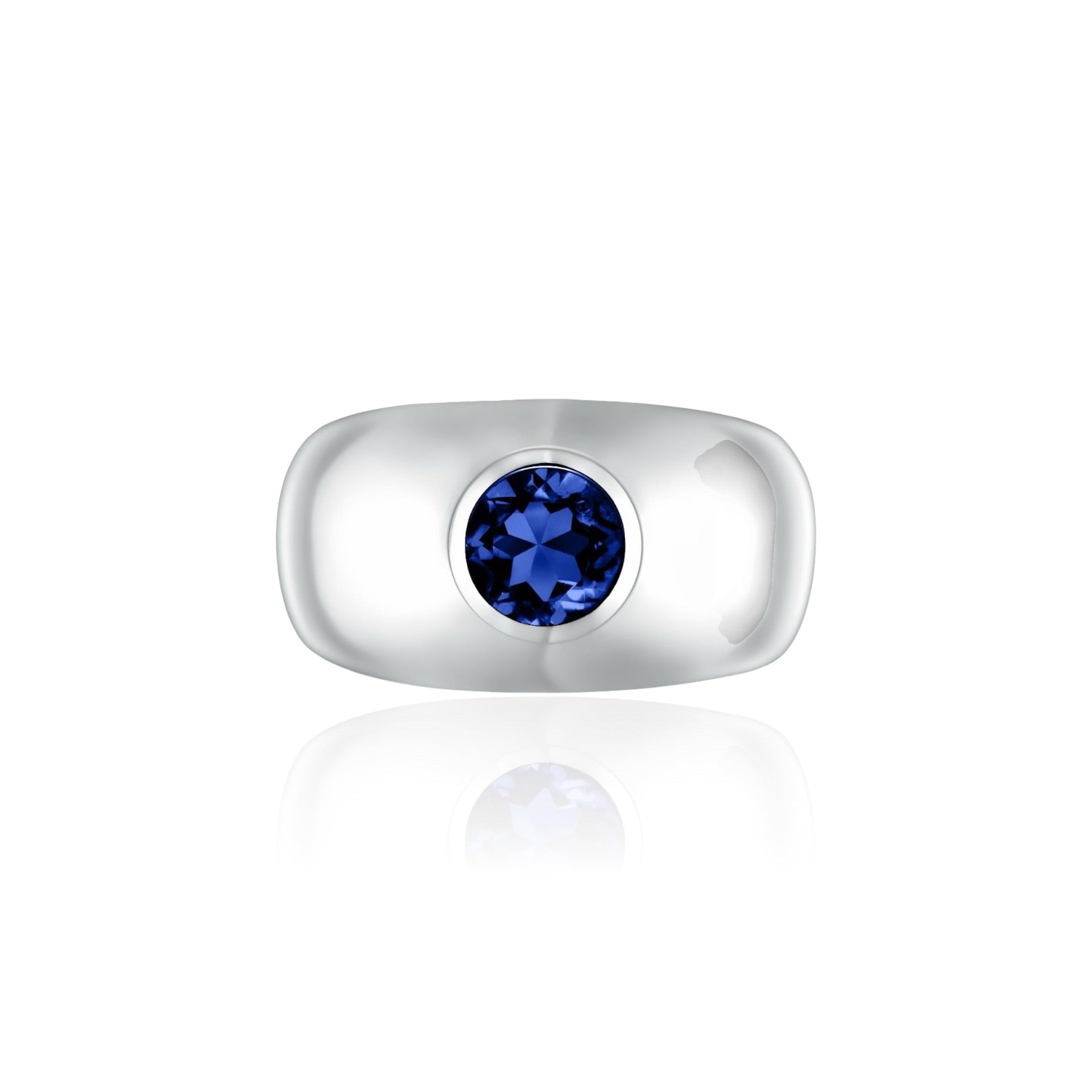 Forma Signet Ring – Blue Sapphire