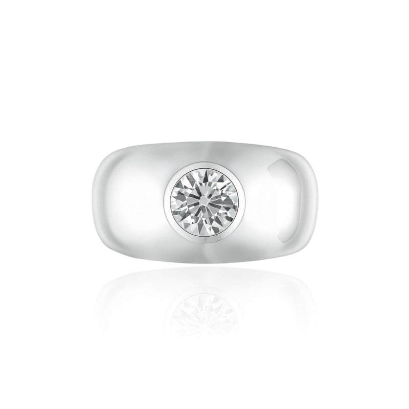 Forma Signet Ring – White Diamond
