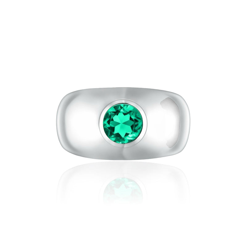 Forma Signet Ring – Colombian Green Emerald