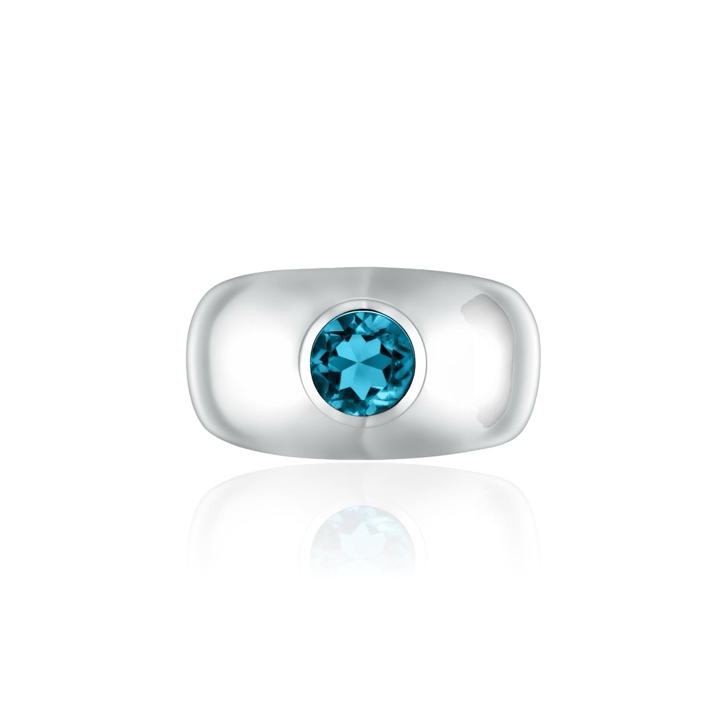 Forma Signet Ring – Teal Blue Spinel