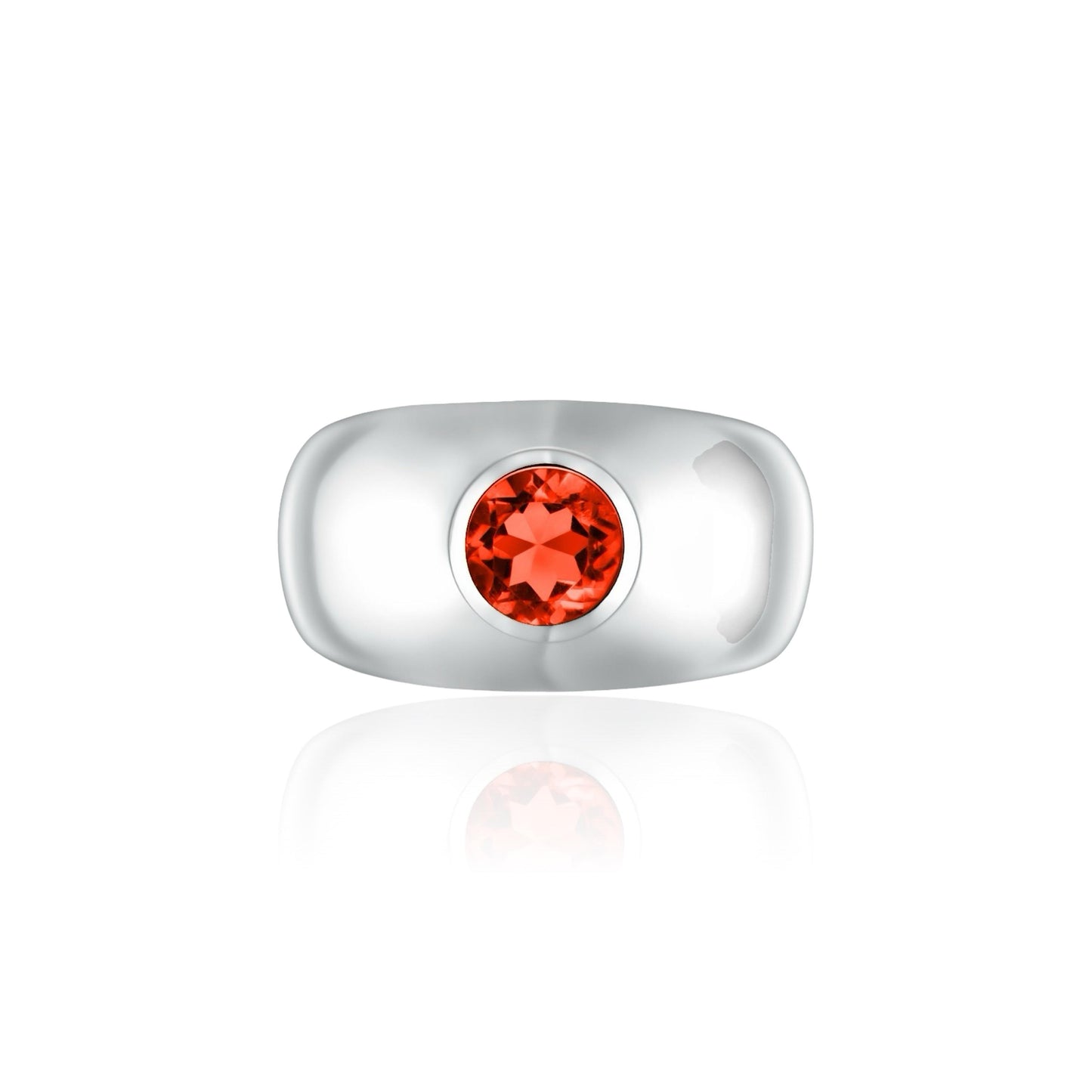 Forma Signet Ring – Orange Padparadscha Sapphire