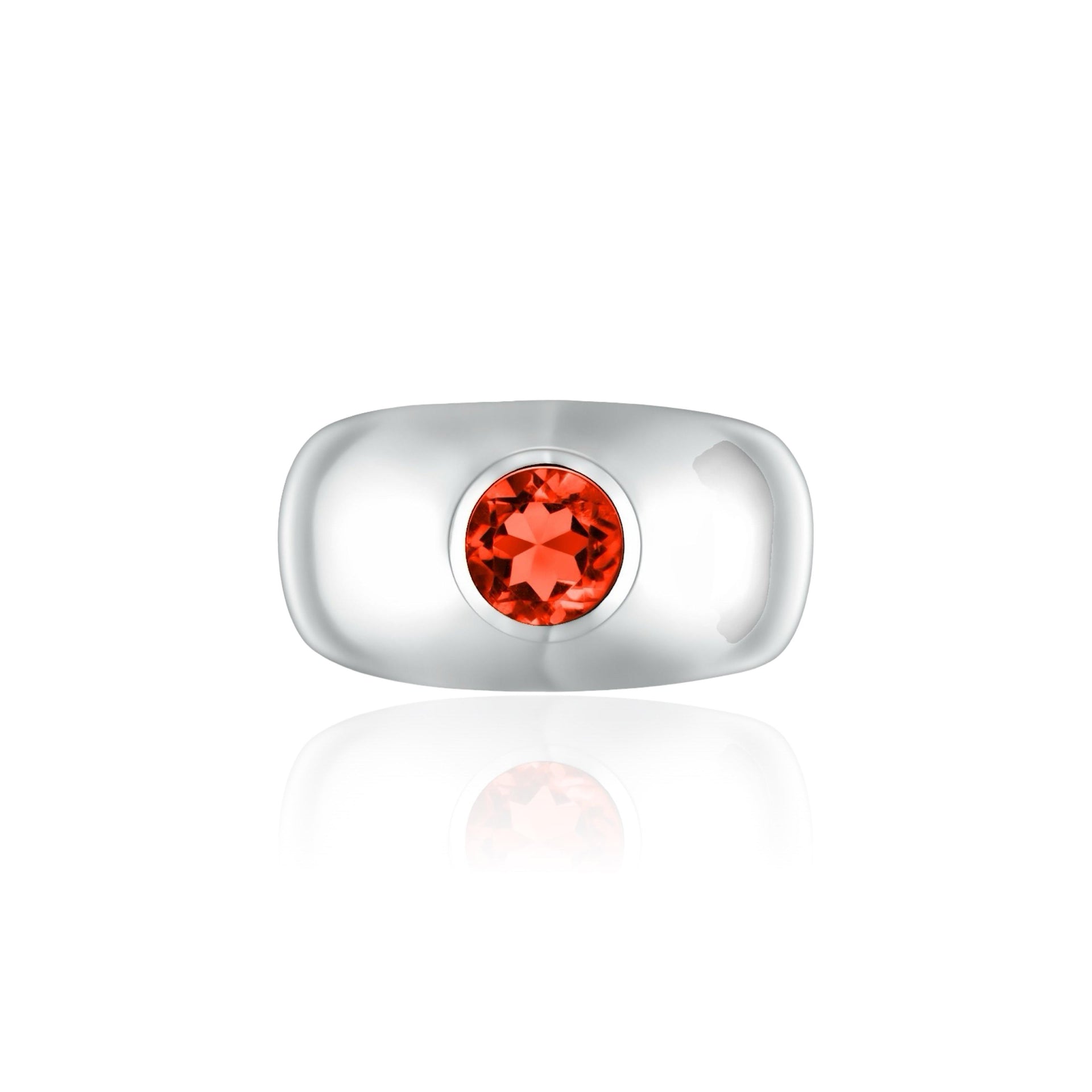 Forma Signet Ring – Orange Padparadscha Sapphire