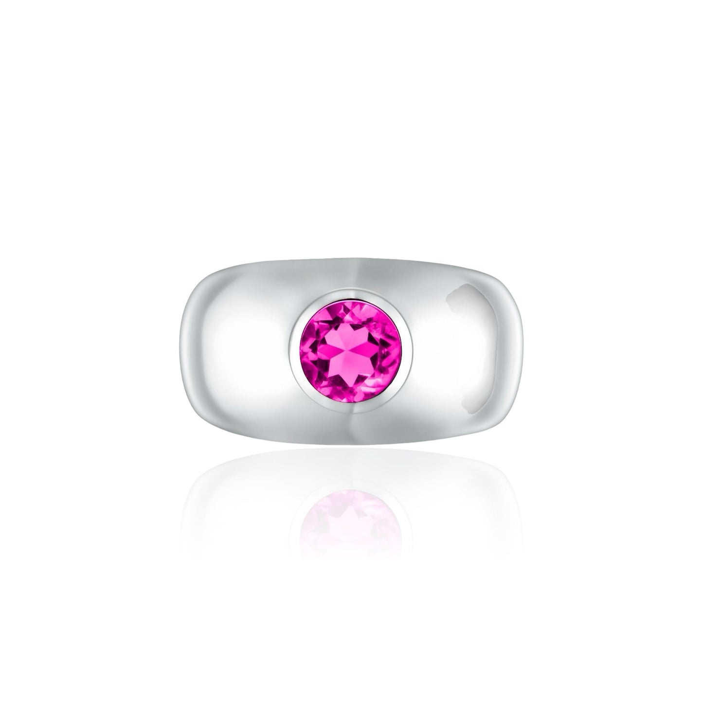 Forma Signet Ring – Vivid Pink Sapphire
