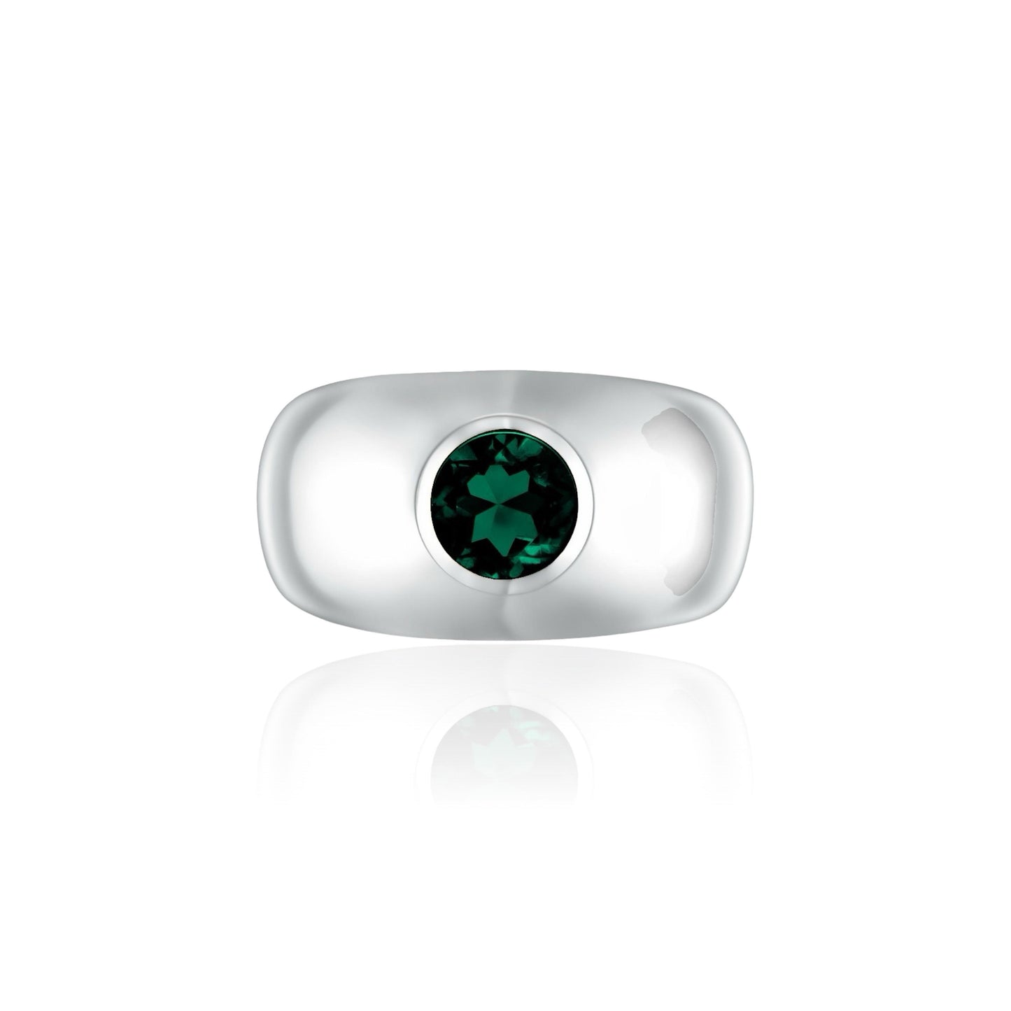 Forma Signet Ring – Zambian Green Emerald