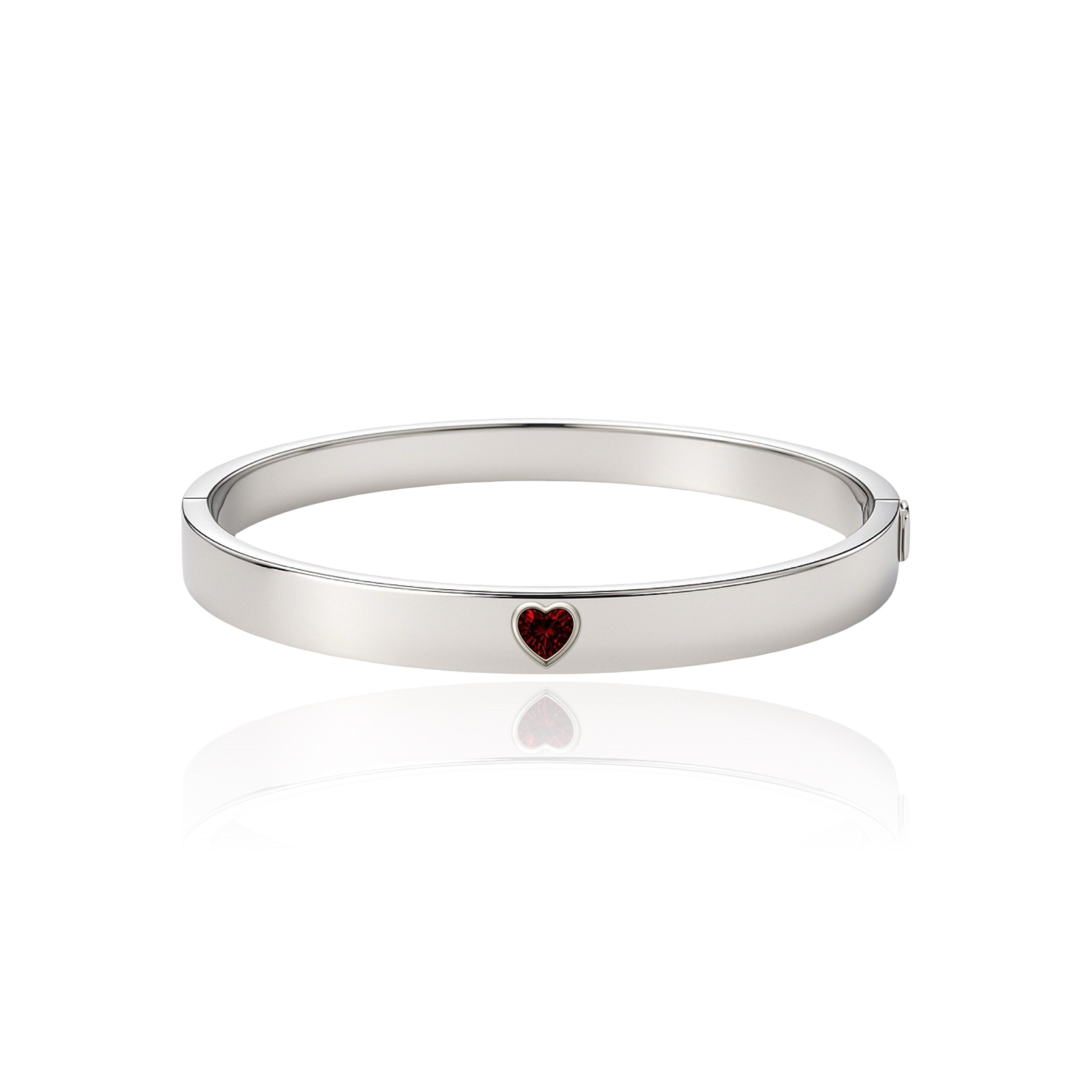Amore Uno Elemental Bangle – Deep Red Garnet