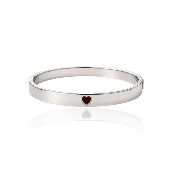 Amore Uno Elemental Bangle – Deep Red Garnet