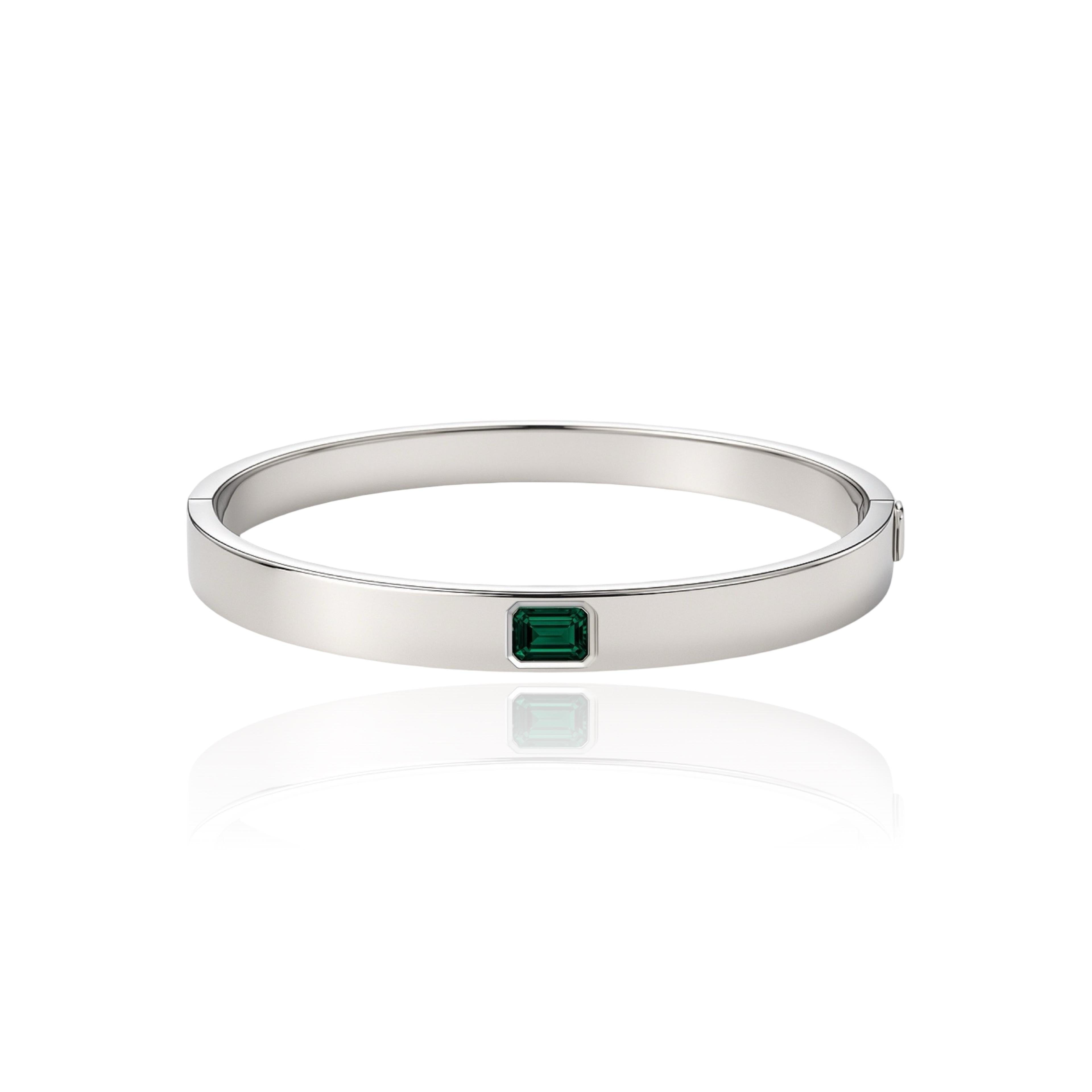 Nexus Uno Elemental Bangle – Zambian Green Emerald