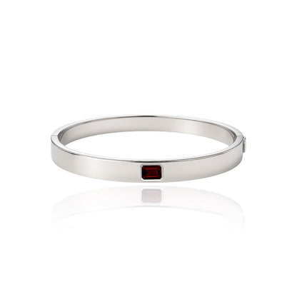 Nexus Uno Elemental Bangle – Deep Red Garnet