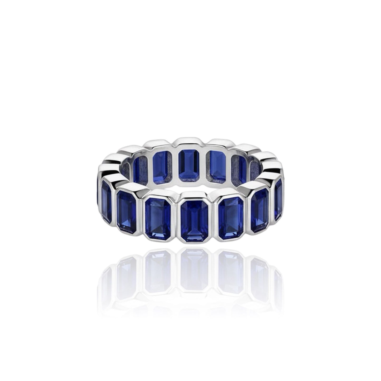 Nexus Vertical Eternity Ring – Blue Sapphire