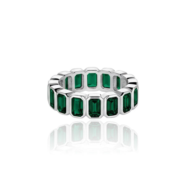Nexus Vertical Eternity Ring – Zambian Green Emerald