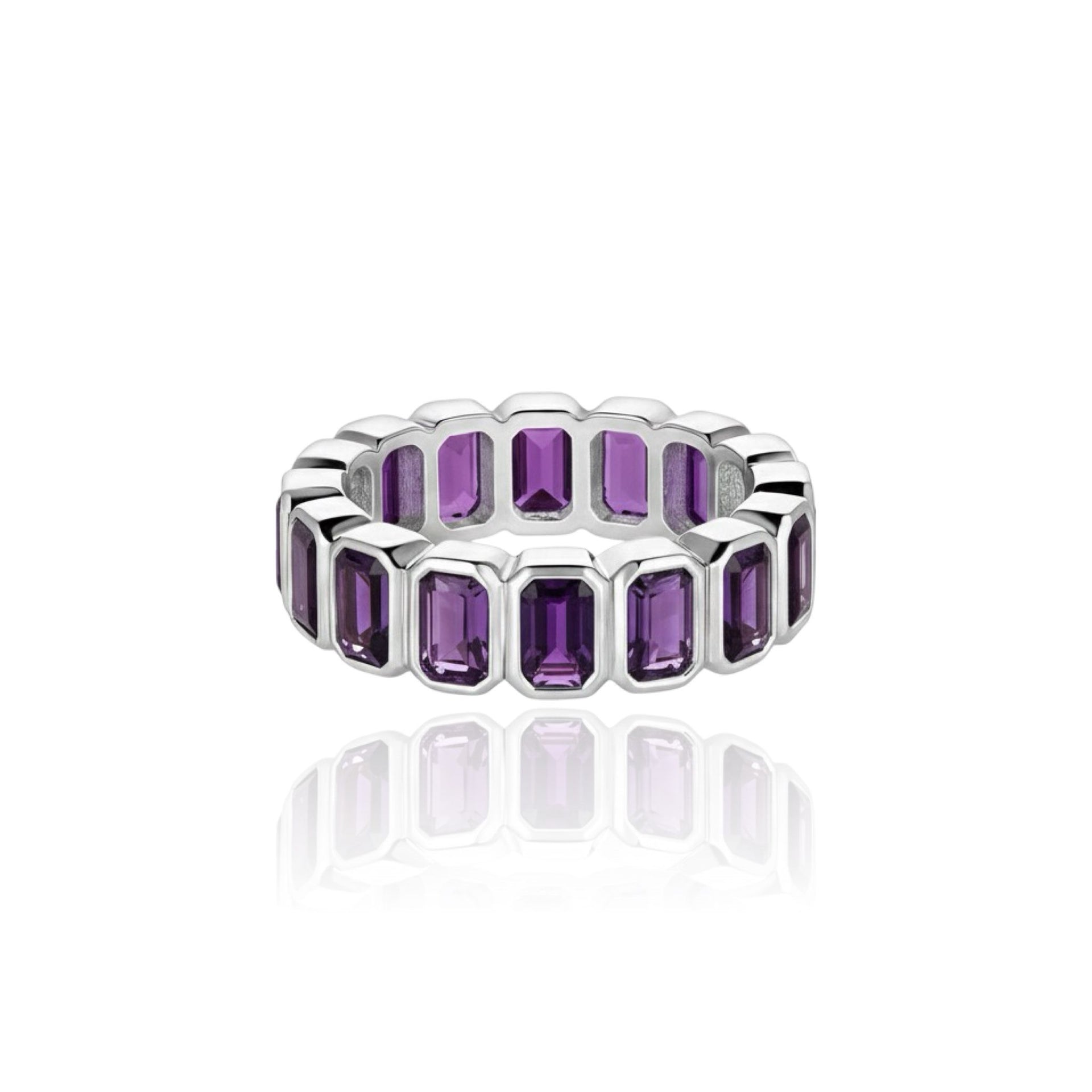 Nexus Vertical Eternity Ring – Purple Amethyst