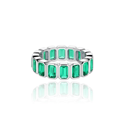 Nexus Vertical Eternity Ring – Colombian Green Emerald