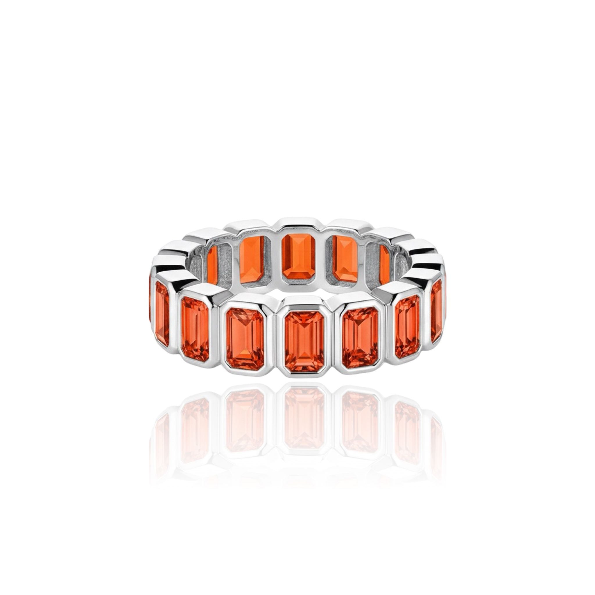 Nexus Vertical Eternity Ring – Orange Padparadscha Sapphire