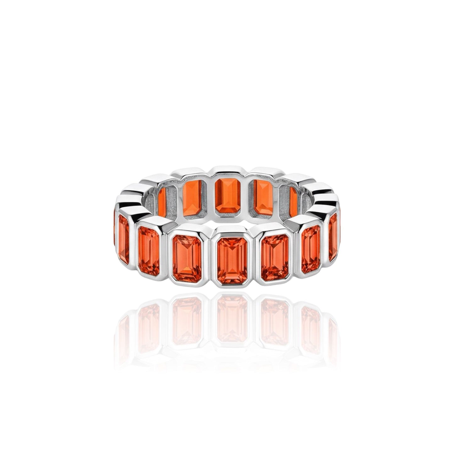 Nexus Vertical Eternity Ring – Orange Padparadscha Sapphire