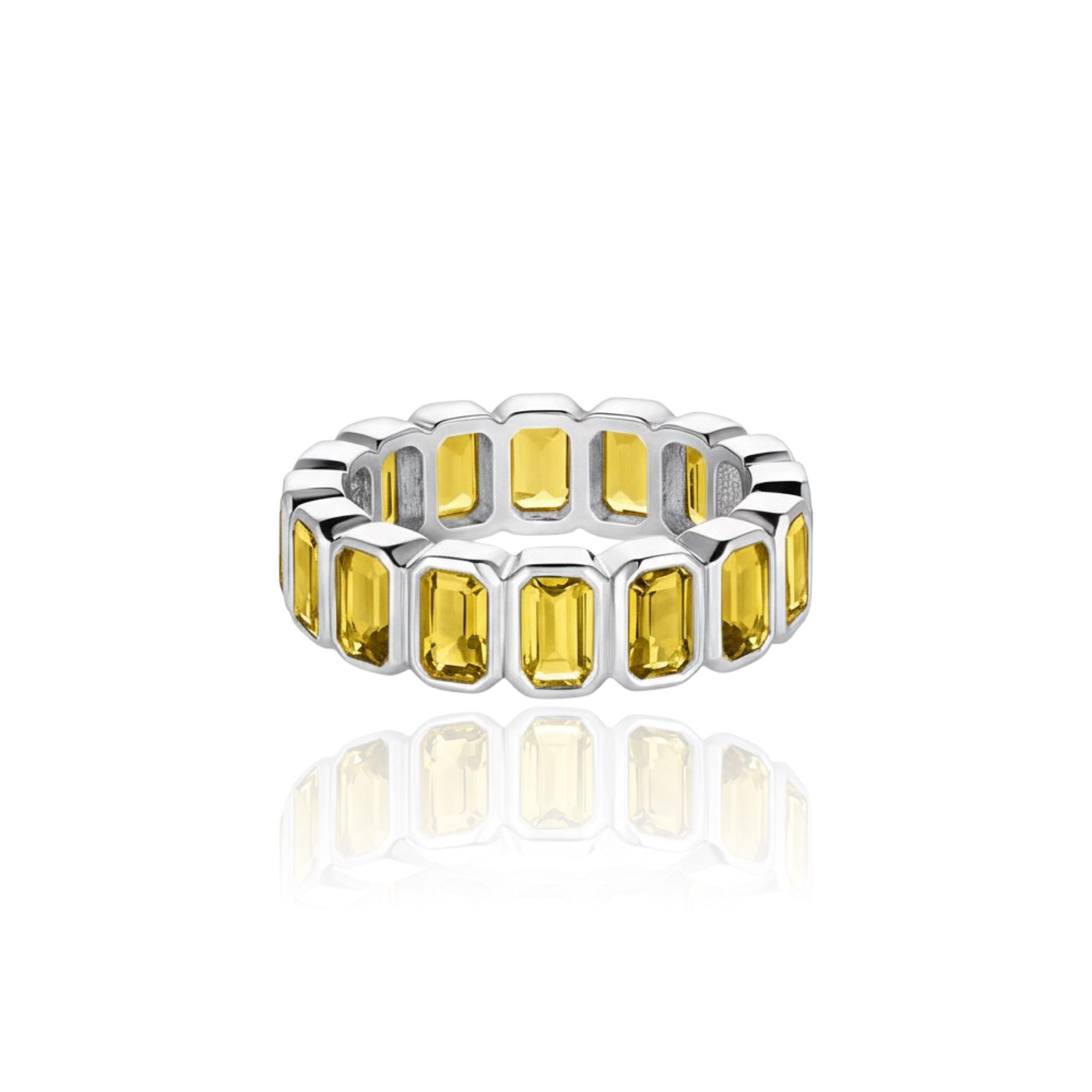 Nexus Vertical Eternity Ring – Yellow Sapphire