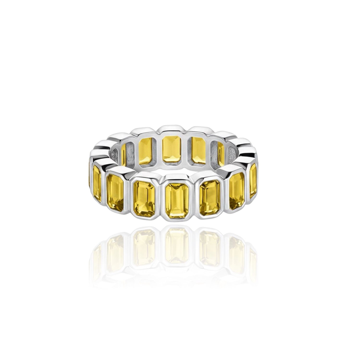 Nexus Vertical Eternity Ring – Yellow Sapphire