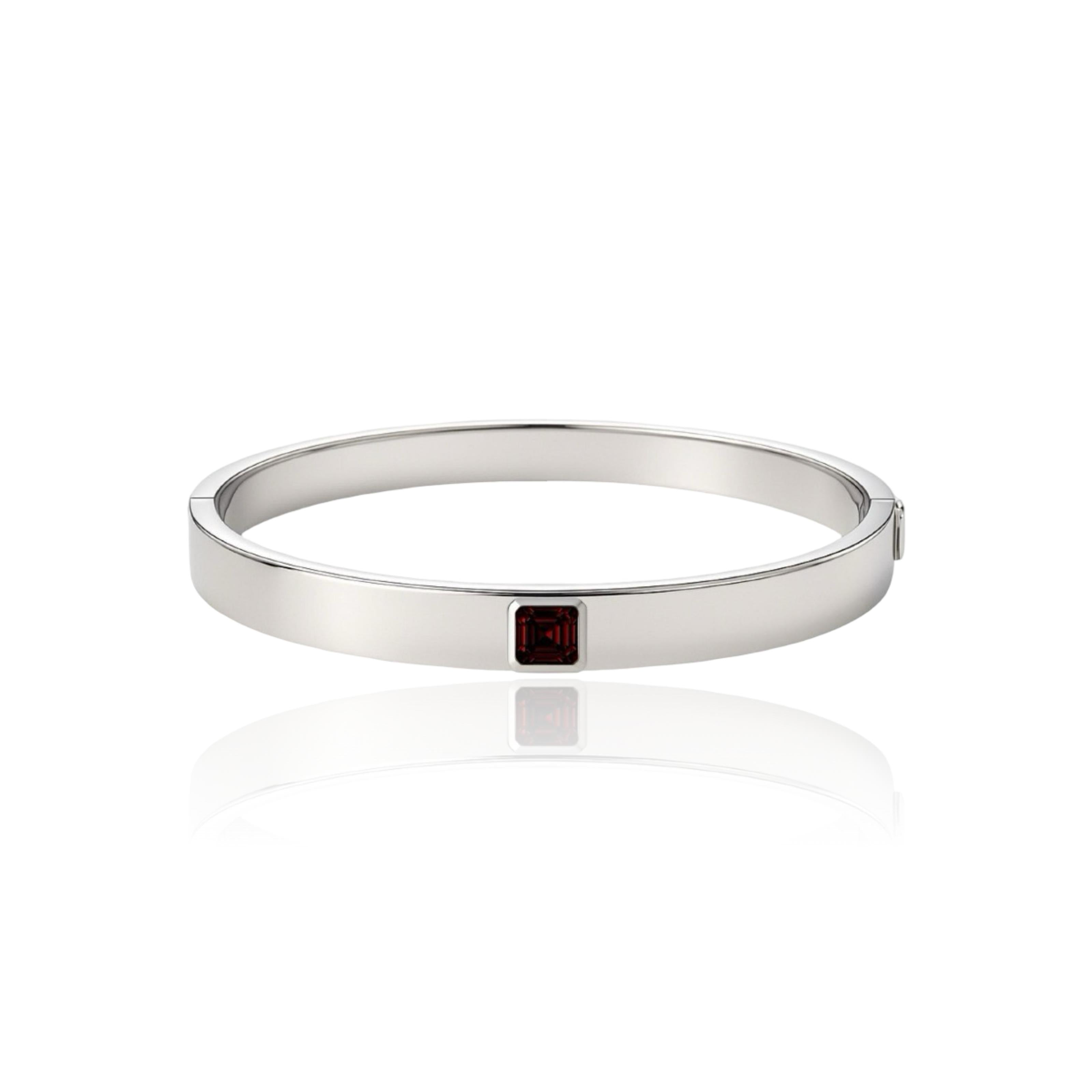 Aria Uno Elemental Bangle – Deep Red Garnet