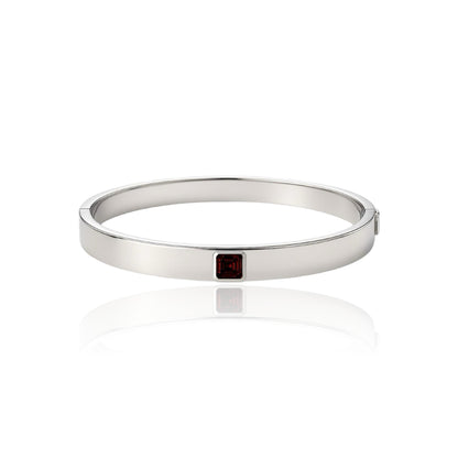 Aria Uno Elemental Bangle – Deep Red Garnet