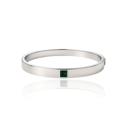 Aria Uno Elemental Bangle – Zambian Green Emerald