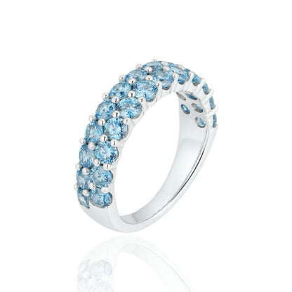 Linea Twin Ring – Teal Blue Spinel