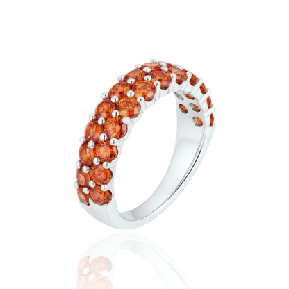 Linea Twin Ring – Orange Padparadscha Sapphire