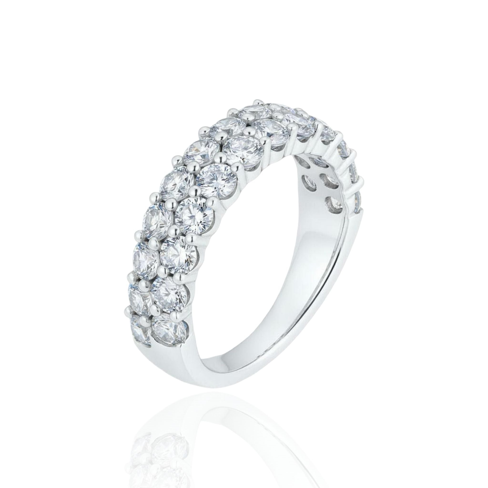 Linea Twin Ring – White Diamond