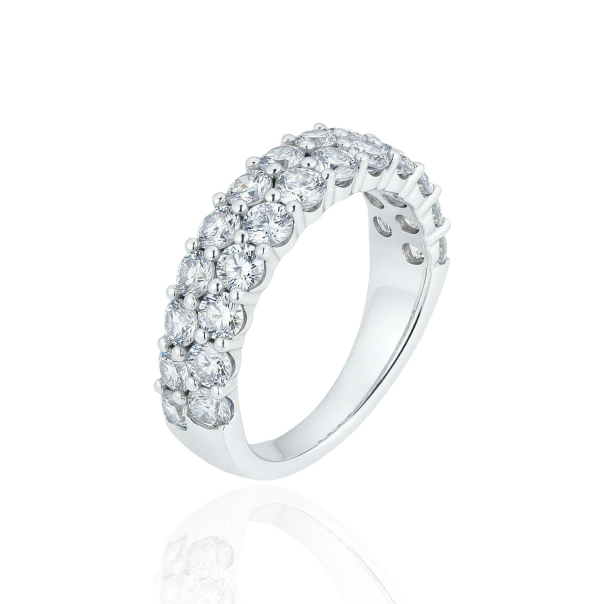 Linea Twin Ring – White Diamond